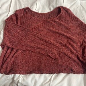 This is a flowy long sleeve rustic red top!
